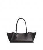 Black Grainy Leather Fang Bag