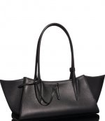 Black Grainy Leather Fang Bag