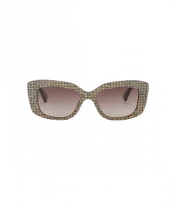 Gold Comb Gem Rectangle Sunglasses