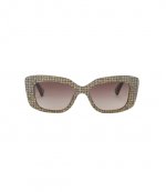 Gold Comb Gem Rectangle Sunglasses