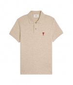 Red Ami De Coeur Beige Pique Polo Shirt