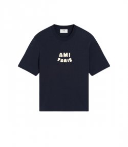 Navy Blue T Shirt with Ami Paris Patch