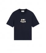 Navy Blue T Shirt with Ami Paris Patch