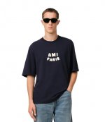 Navy Blue T Shirt with Ami Paris Patch