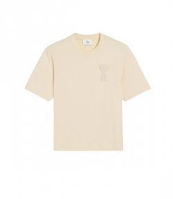 White Cream T Shirt With Ami De Coeur Patch