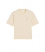 White Cream T Shirt With Ami De Coeur Patch