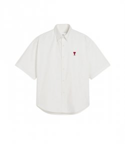 White Ami De Coeur Cotton Boxy Fit Short Sleeves Shirt