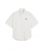 White Ami De Coeur Cotton Boxy Fit Short Sleeves Shirt