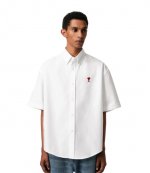 White Ami De Coeur Cotton Boxy Fit Short Sleeves Shirt
