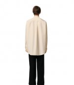 Beige Cotton Oversized Pleated Shirt