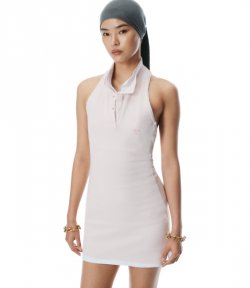 Layered Barely Pink/White Polo Mini Haltered Dress