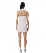 Layered Barely Pink/White Polo Mini Haltered Dress