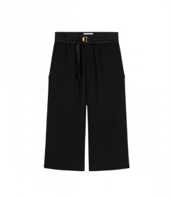 Black Large Fit Elasticated Gabardine Shorts