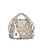 Silver Com SM Macrame Crystal Bag