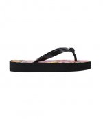 Black Kensington Q Flip Flop Multicolor Flowers