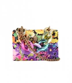 Multicolor Fabric Kensington Bag Big Chain