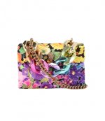 Multicolor Fabric Kensington Bag Big Chain