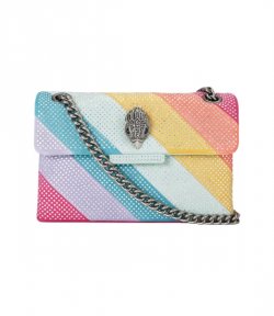 Rainbow Leather Mini Kensington Rhinstones Bag