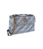 Denim Fabric MD Kensington Rhinstones Shoulder Bag