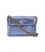 Mid Blue Mini Party Flowers Crossbody Bag