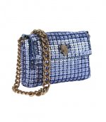 Mid Blue Mini Party Flowers Crossbody Bag