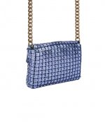 Mid Blue Mini Party Flowers Crossbody Bag