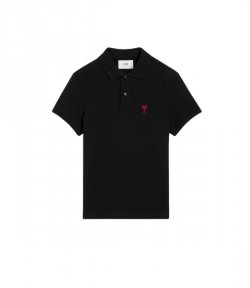Red Ami De Coeur Black Pique Polo Shirt