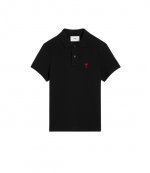 Red Ami De Coeur Black Pique Polo Shirt