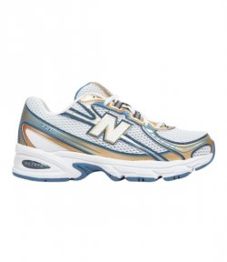 740 White/Baby Blue/Gold Sneaker