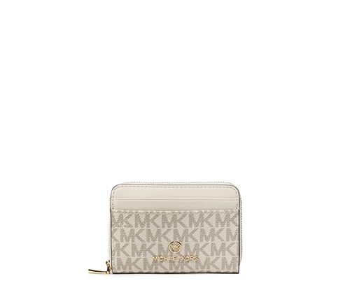 Vanilla Cream Jet Set Charm Card Wallet