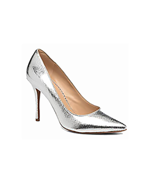 MICHAEL MICHAEL KORS SILVER METALIC SNAKE PRINT TIEGAN PUMP