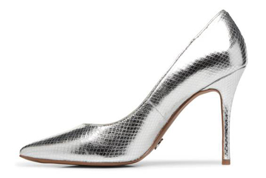 MICHAEL MICHAEL KORS SILVER METALIC SNAKE PRINT TIEGAN PUMP
