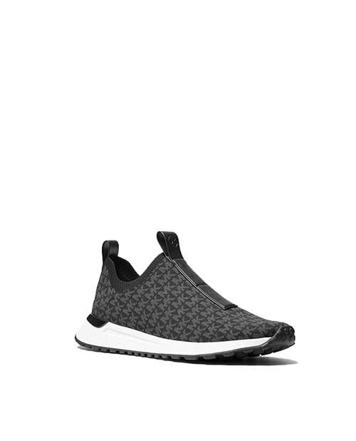 Black Grey Logo Print Miles Slip On