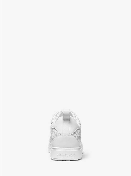 Optic White Black Logo Print Baxter Lace Up