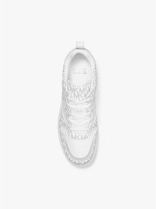 Optic White Black Logo Print Baxter Lace Up