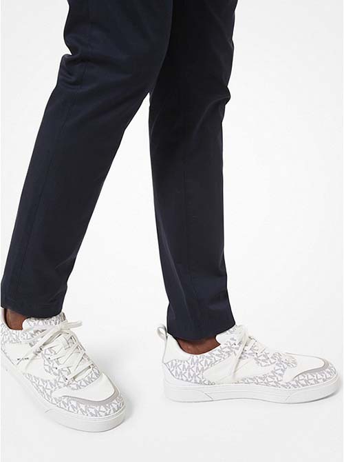 Optic White Black Logo Print Baxter Lace Up