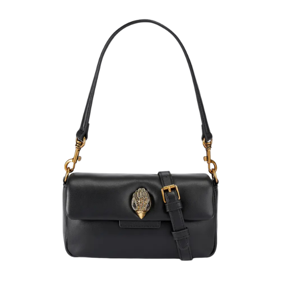 Leather Mini Oxford Black Crossbody Bag