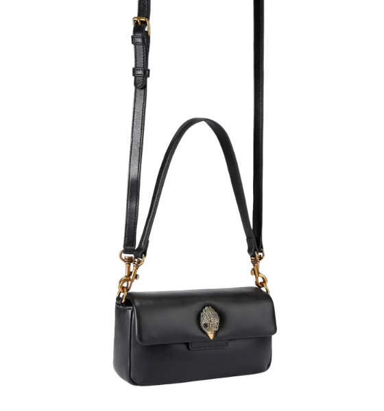 Leather Mini Oxford Black Crossbody Bag