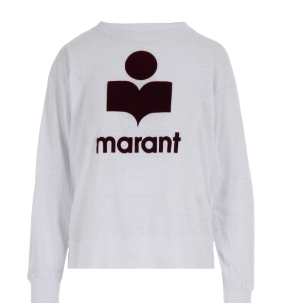 White/Burgundy Klowia Long Sleeve T-Shirt