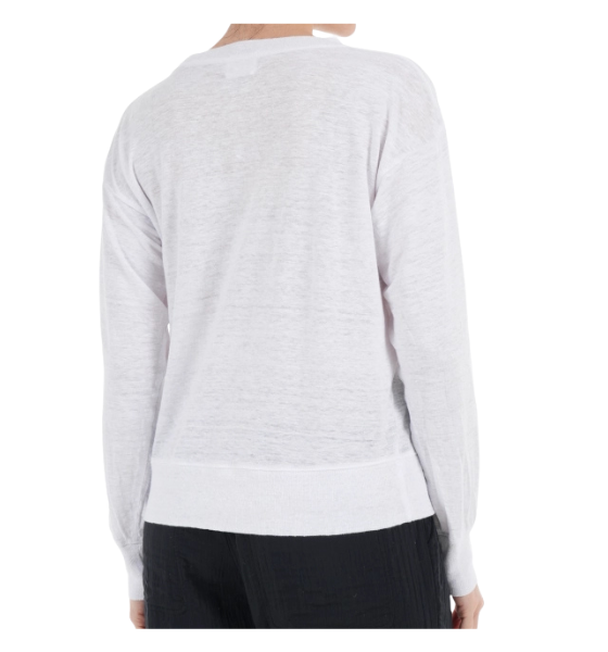 White/Burgundy Klowia Long Sleeve T-Shirt
