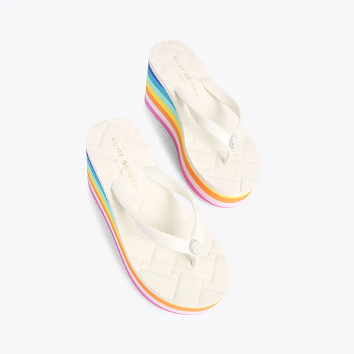 White Comb Kensington Flip Flop Wedge