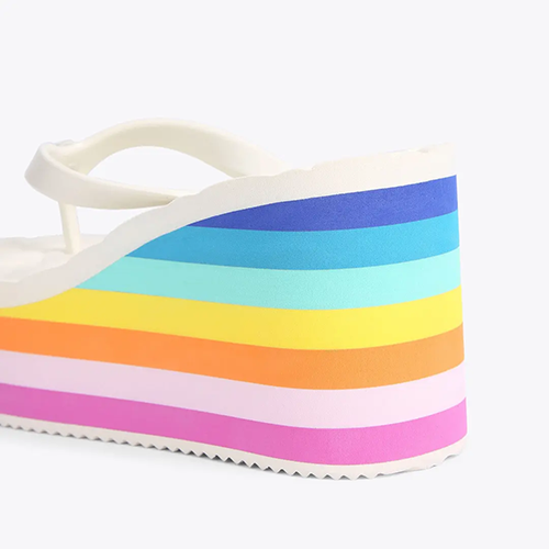 White Comb Kensington Flip Flop Wedge