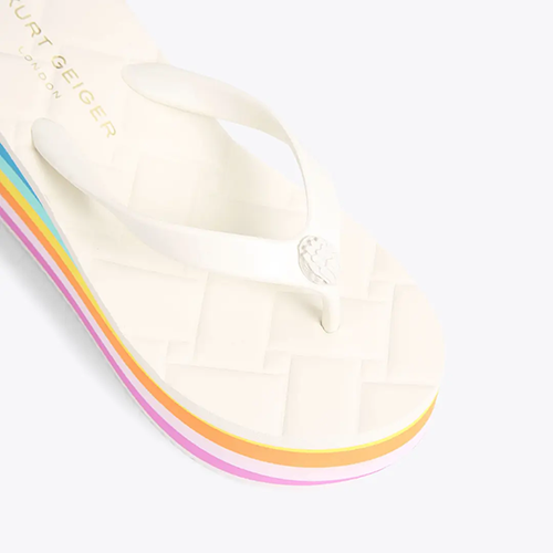 White Comb Kensington Flip Flop Wedge