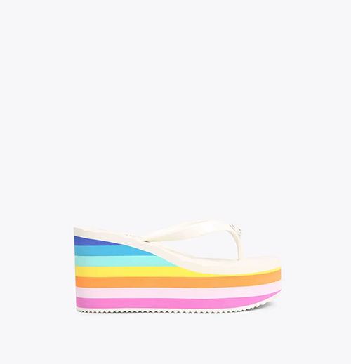 White Comb Kensington Flip Flop Wedge