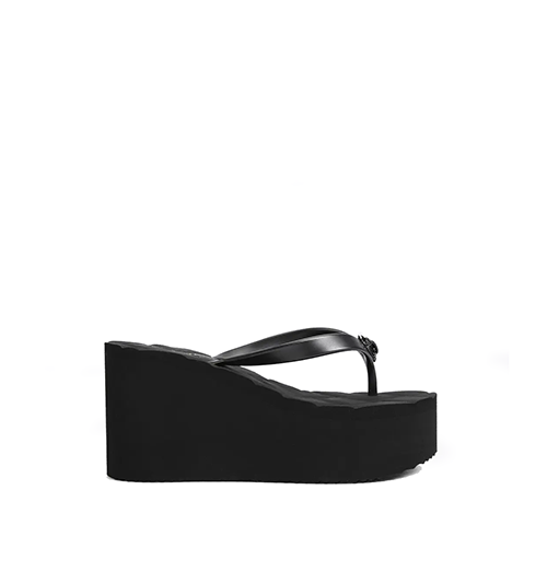 Black Kensington Flip Flop Wedge