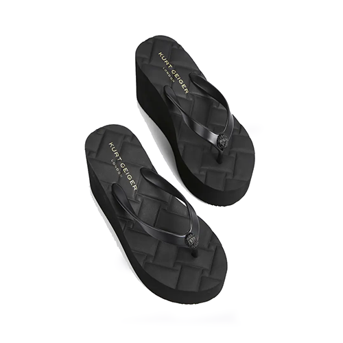 Black Kensington Flip Flop Wedge