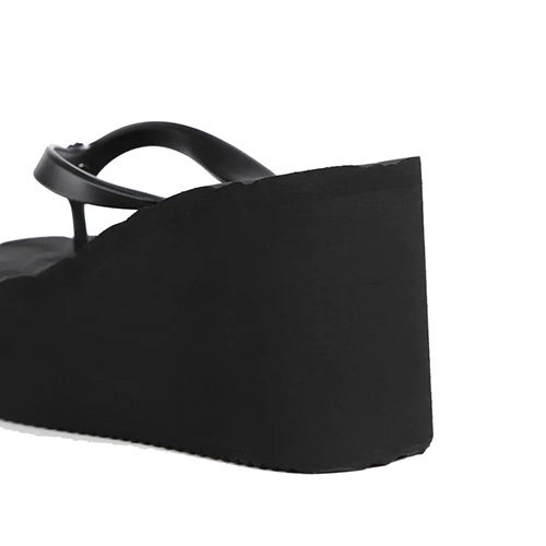 Black Kensington Flip Flop Wedge