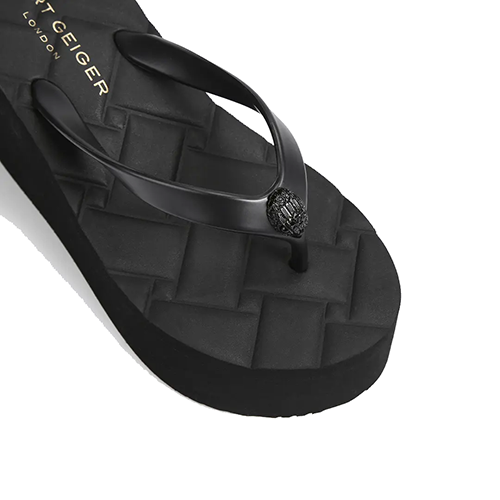 Black Kensington Flip Flop Wedge