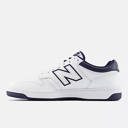 480 New Balance White Navy Court Sneakers