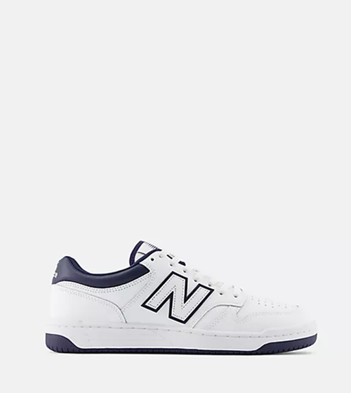 480 New Balance White Navy Court Sneakers